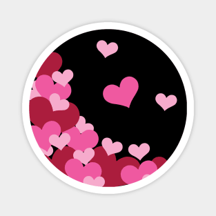 Hearts | Love | Pink | Black Magnet